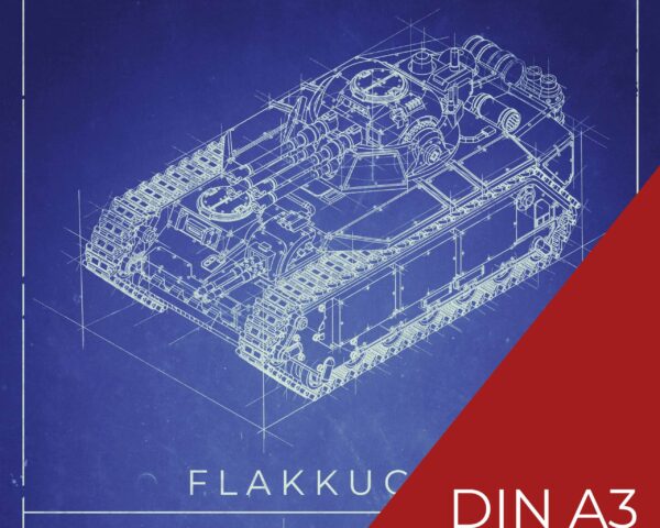 Poster DINA3 blueprint Medium Tank Flakkugel