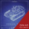Poster DINA3 blueprint Medium Tank