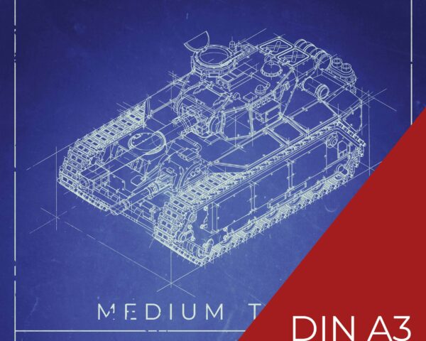 Poster DINA3 blueprint Medium Tank