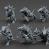 6 Cyberrat Pack models with lasguns pointing sidewards.