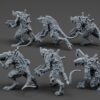 6 Cyberrat Pack models with rifles pointing sidewards