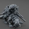 Cyberrat Headhunter miniature featuring a cloaked rat sniper with cybernetic armor and a long rifle.