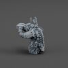 Cybernetic rat tank commander miniature bust with raised binoculars and detailed mechanical armor.