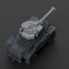 Gray armored vehicle model with a detailed Hippo Turret and long barrel mounted on its roof.